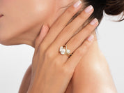 Curved Band Engagement Ring