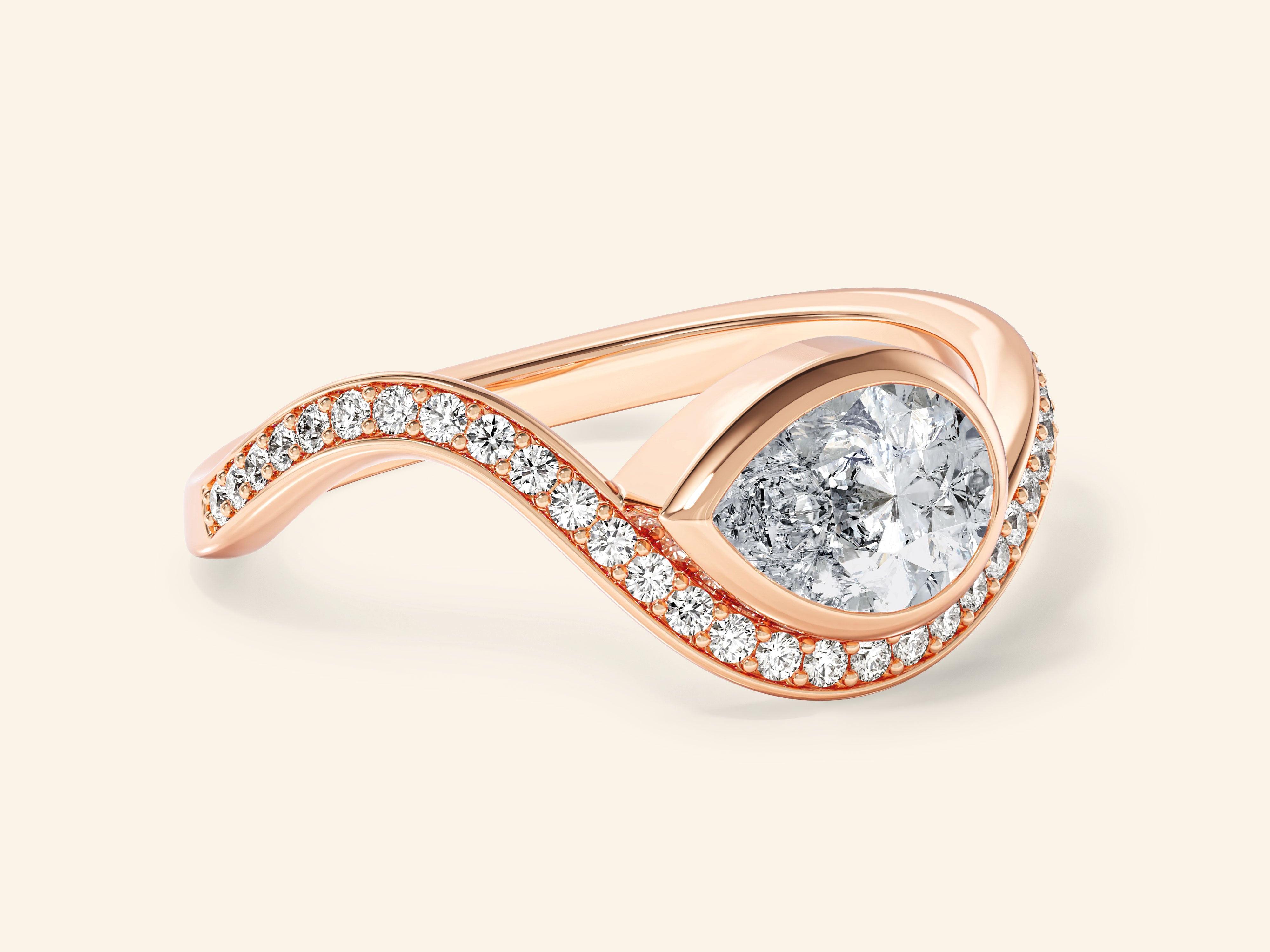 Curved Band Engagement Ring