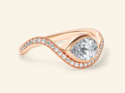 Curved Band Engagement Ring