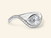 Curved Band Engagement Ring