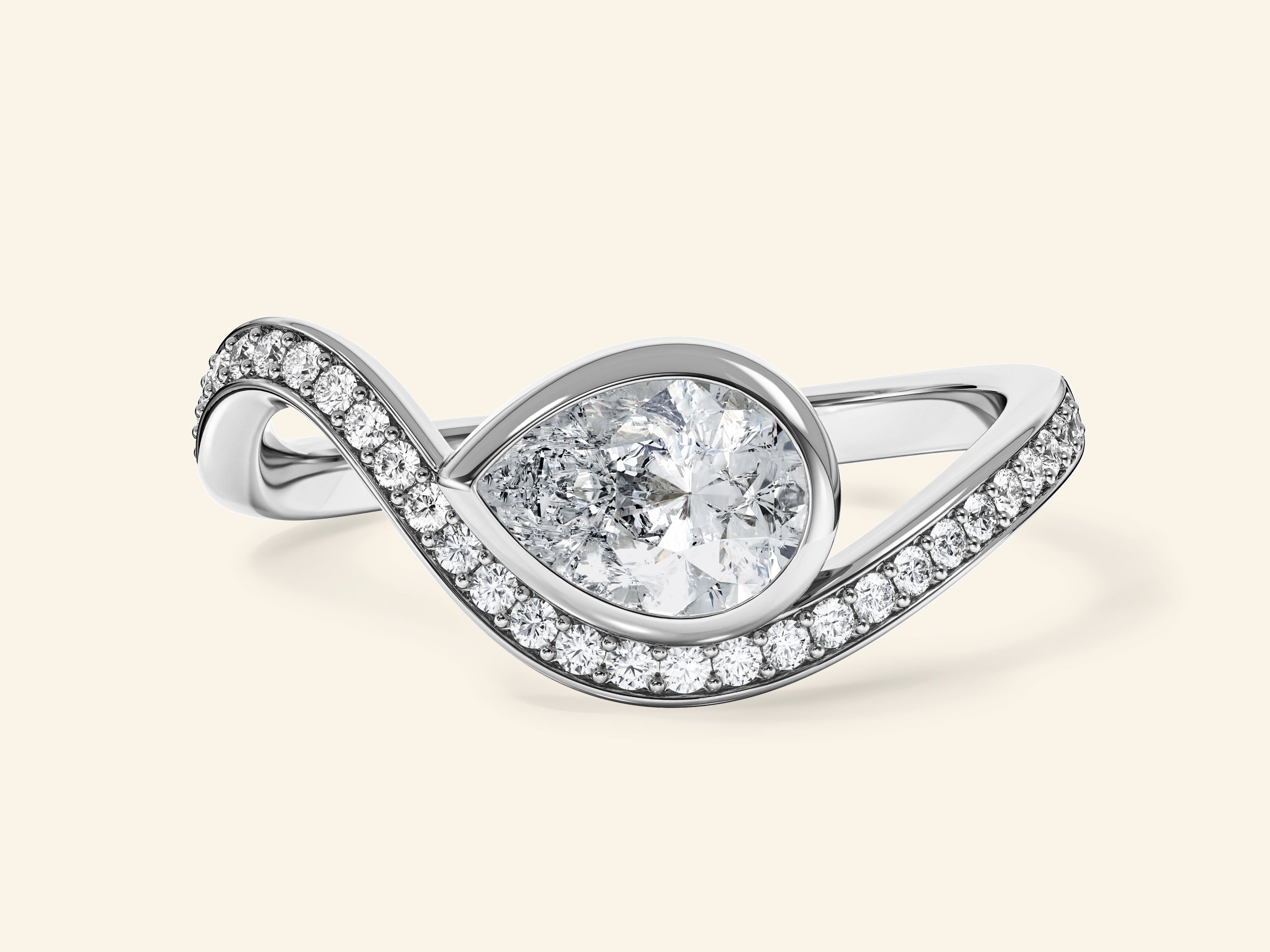 Curved Band Engagement Ring