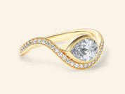 Curved Band Engagement Ring