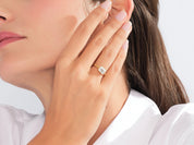 Flat Band Emerald Cut Engagement Ring