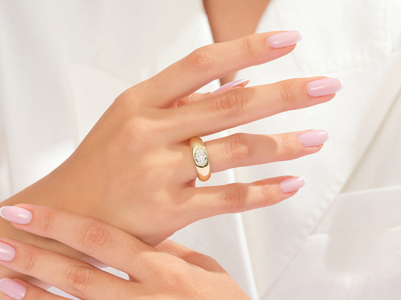 Dome Solitaire Promise Ring