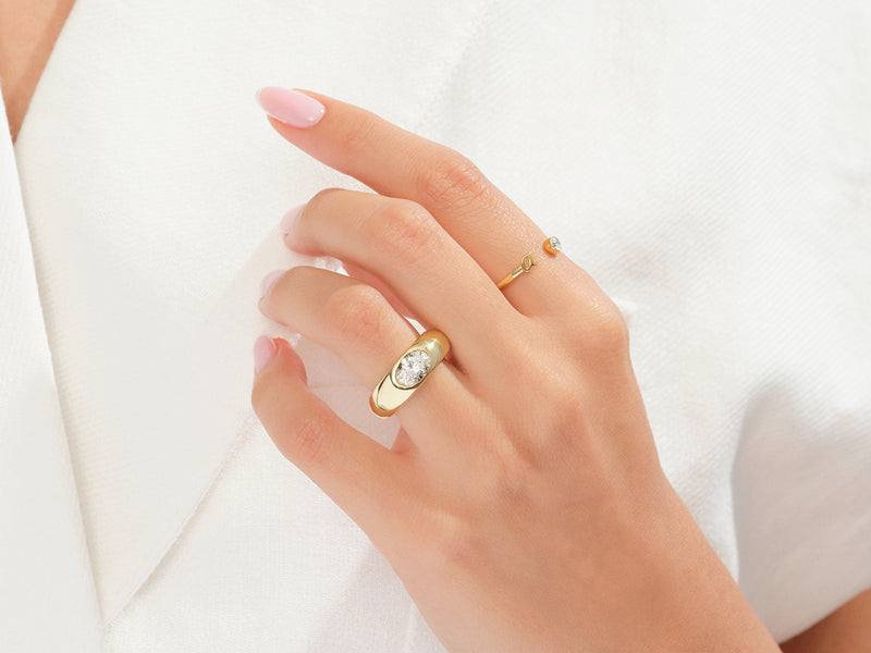 Dome Solitaire Promise Ring