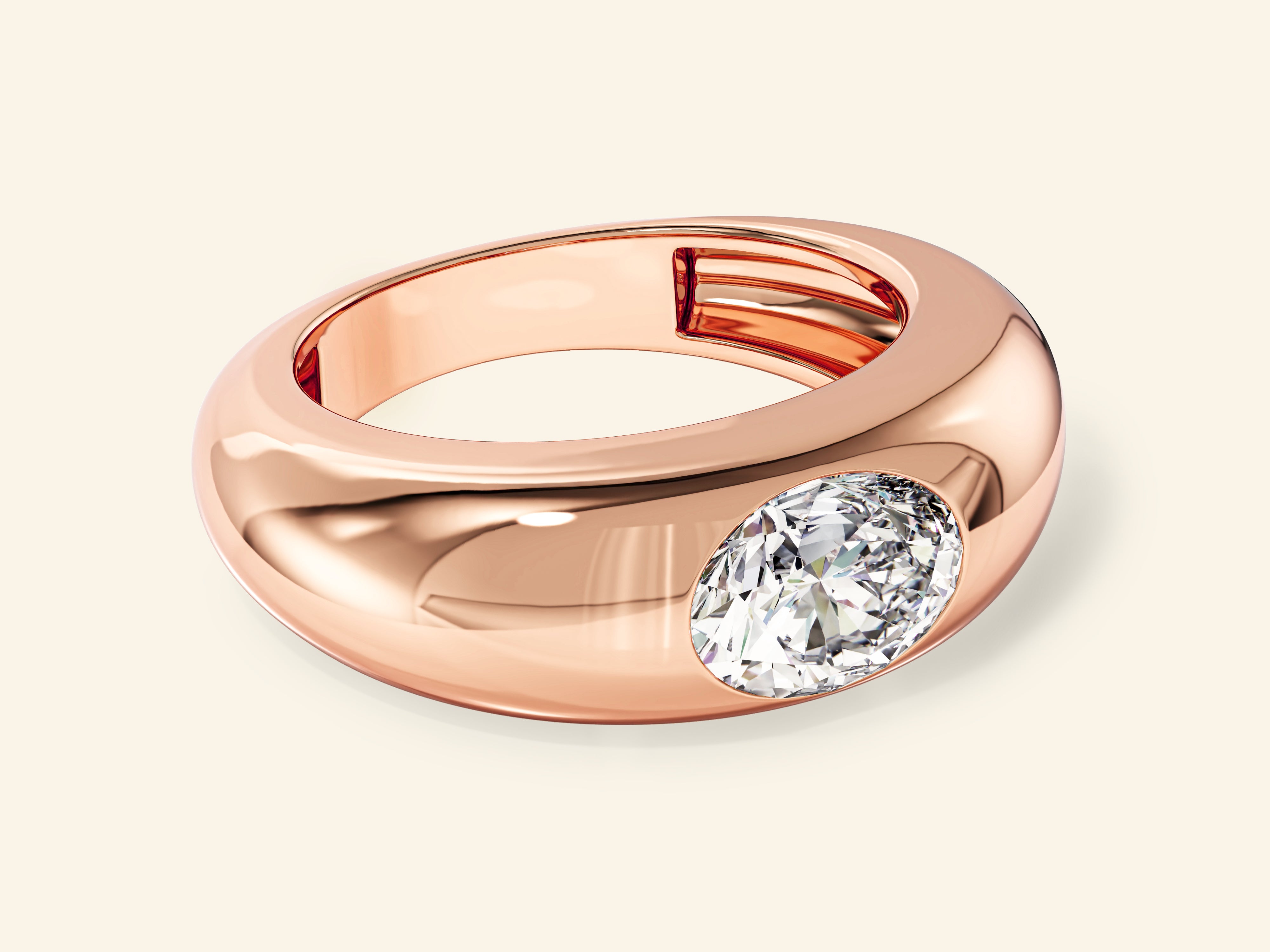 Dome Solitaire Promise Ring