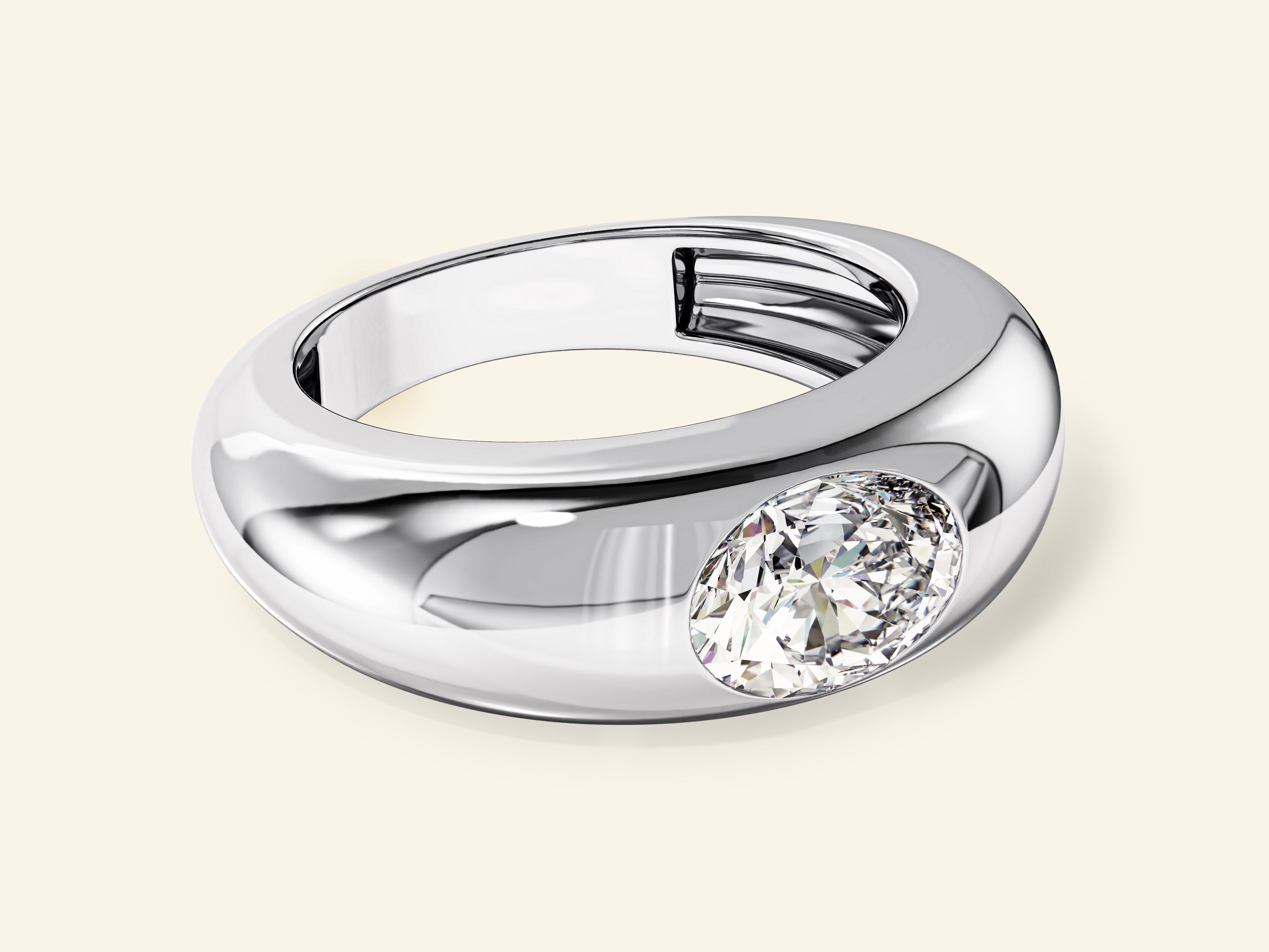 Dome Solitaire Promise Ring