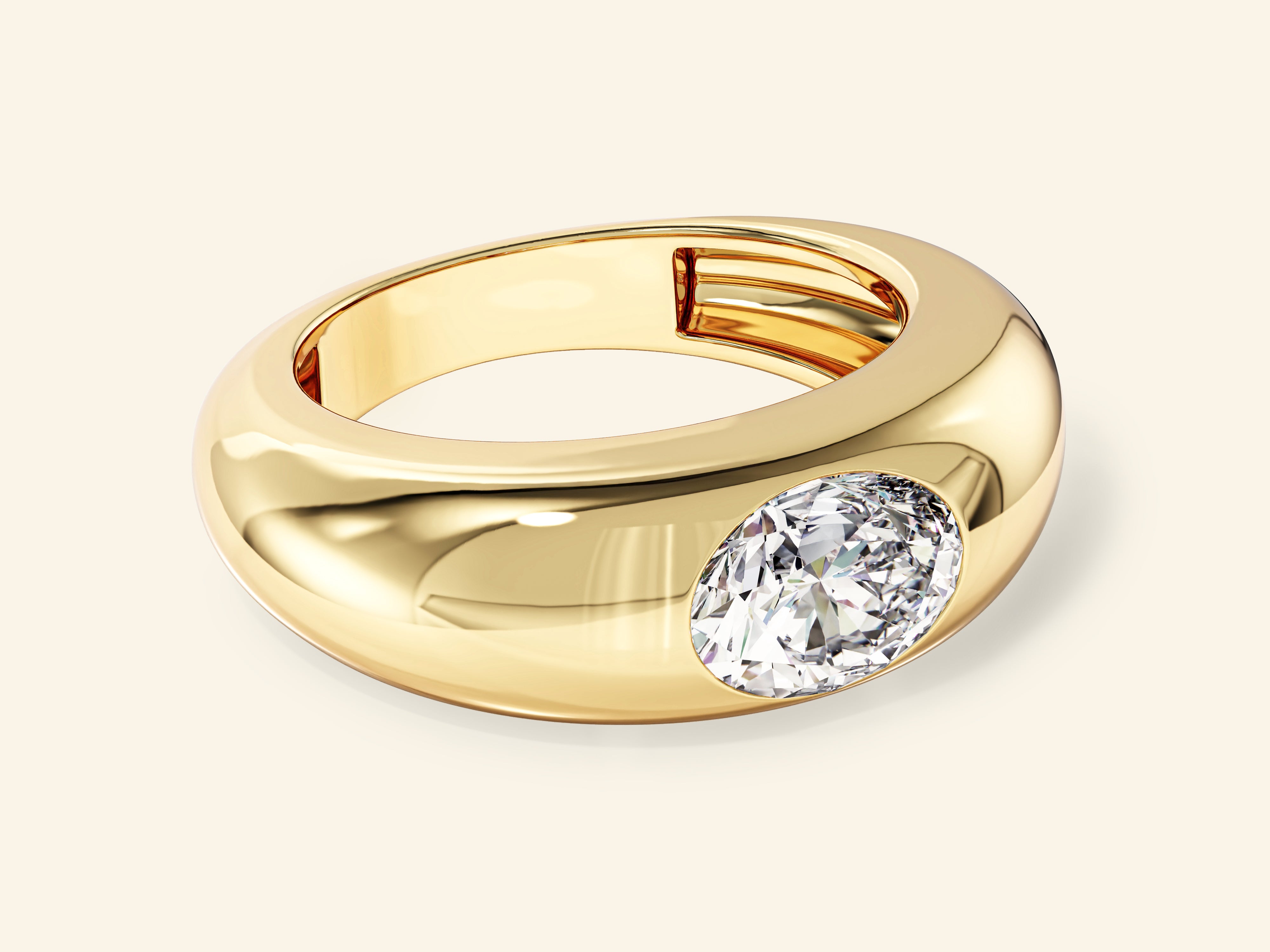 Dome Solitaire Promise Ring