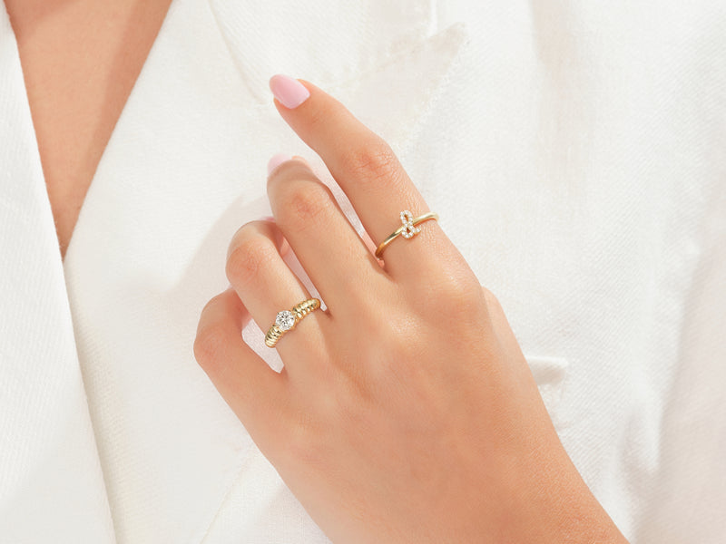 Twisted Solitaire Promise Ring