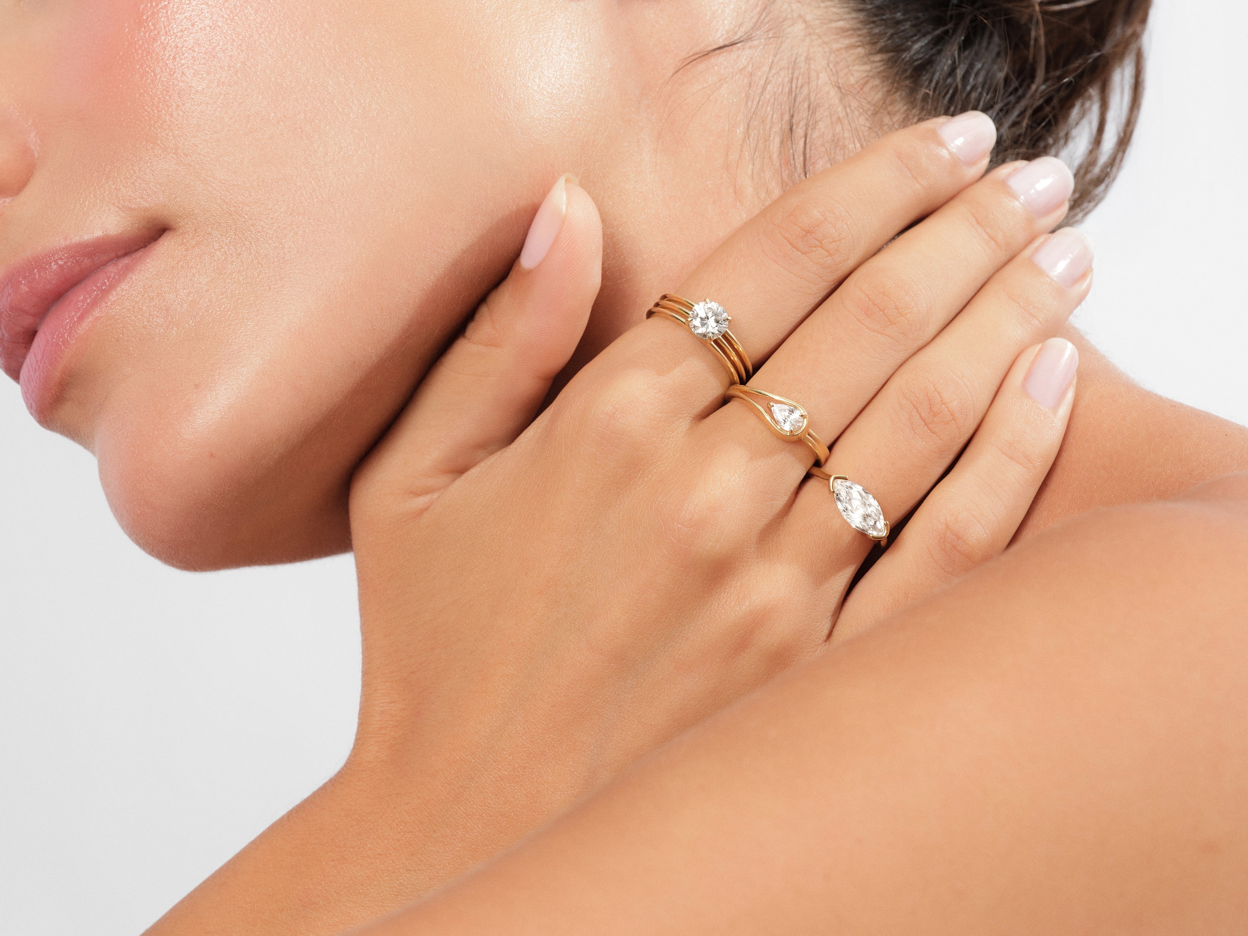 East-West Marquise Engagement Ring