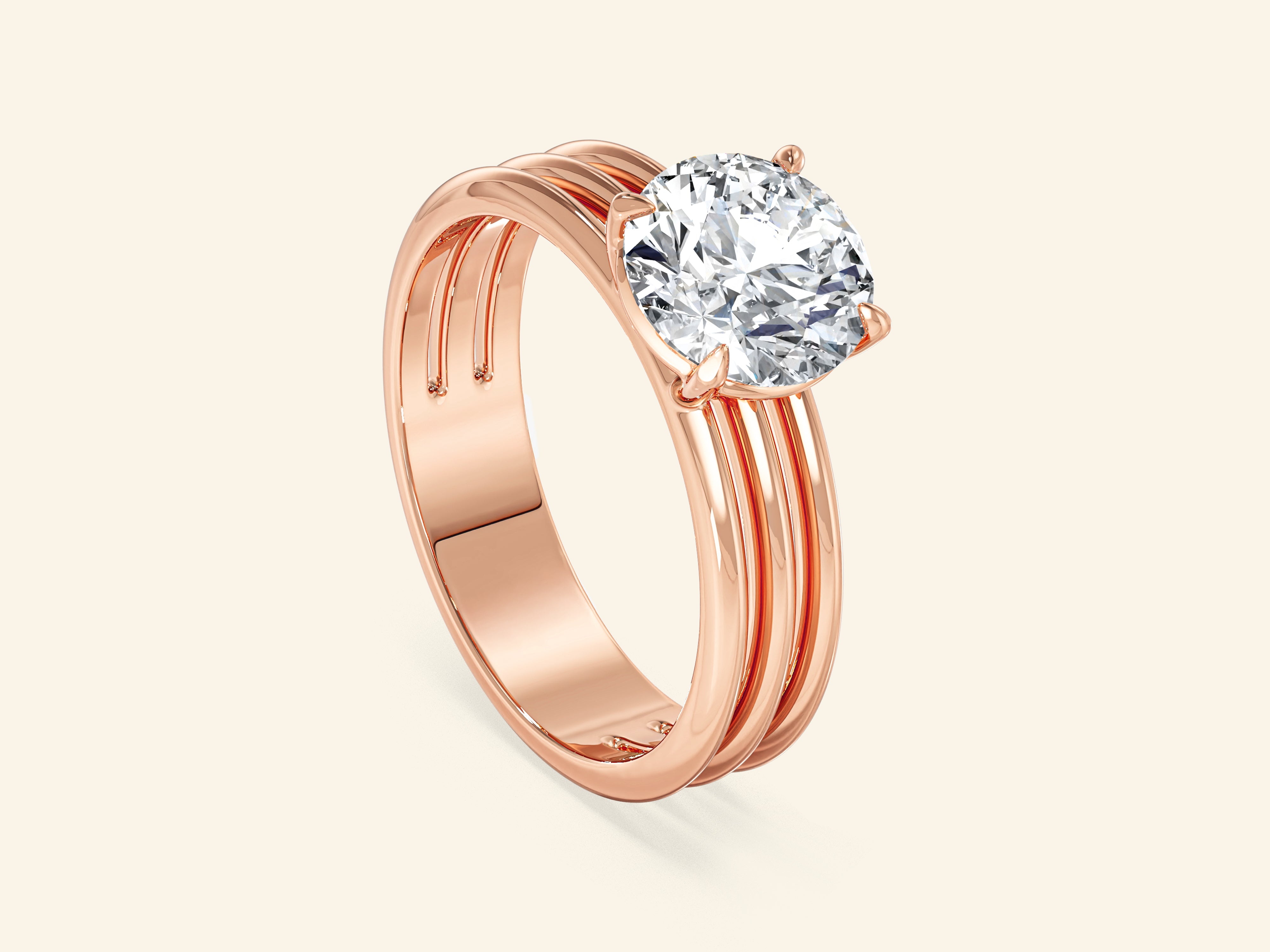 Triple Row Solitaire Promise Ring