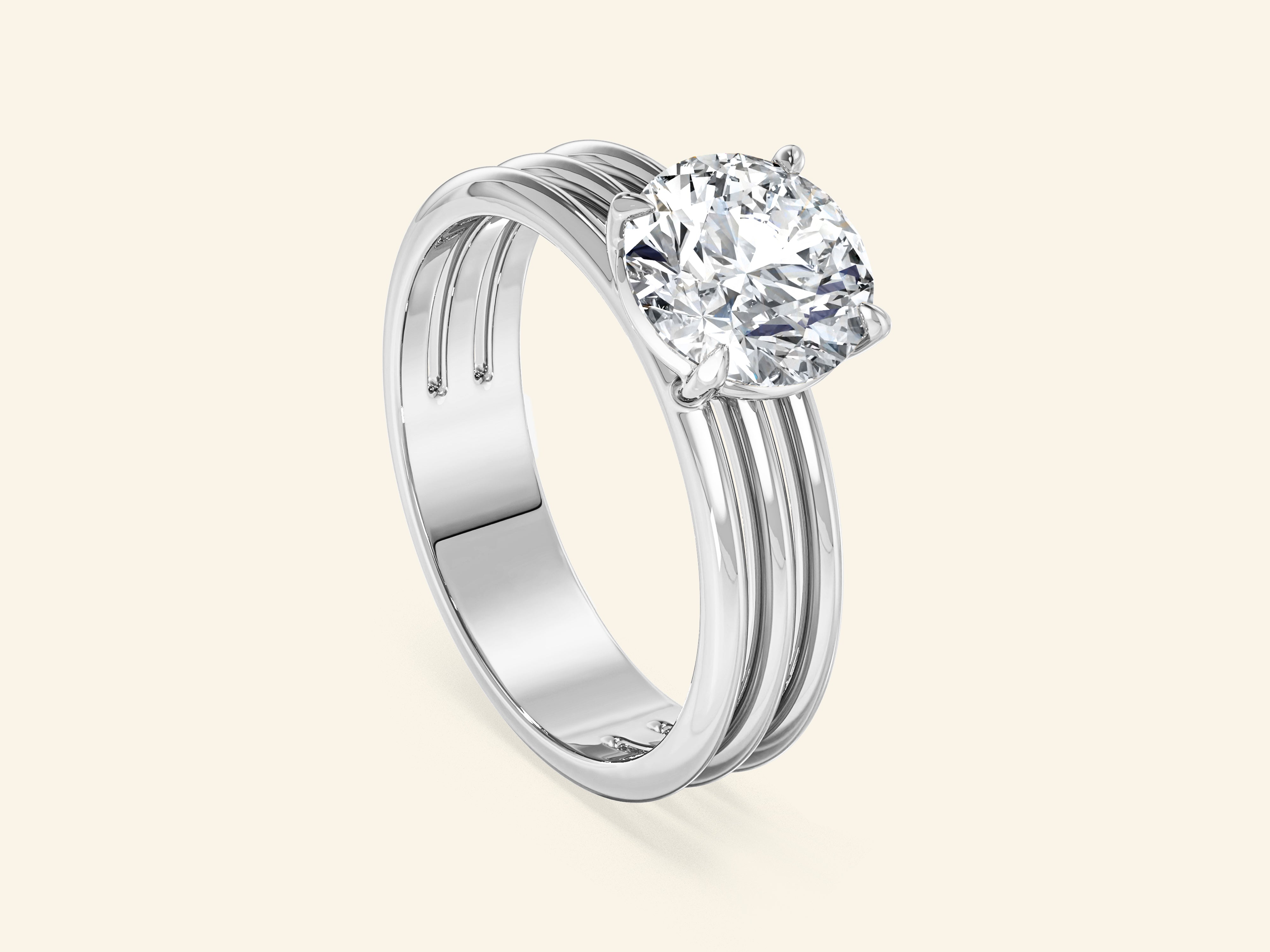 Triple Row Solitaire Promise Ring