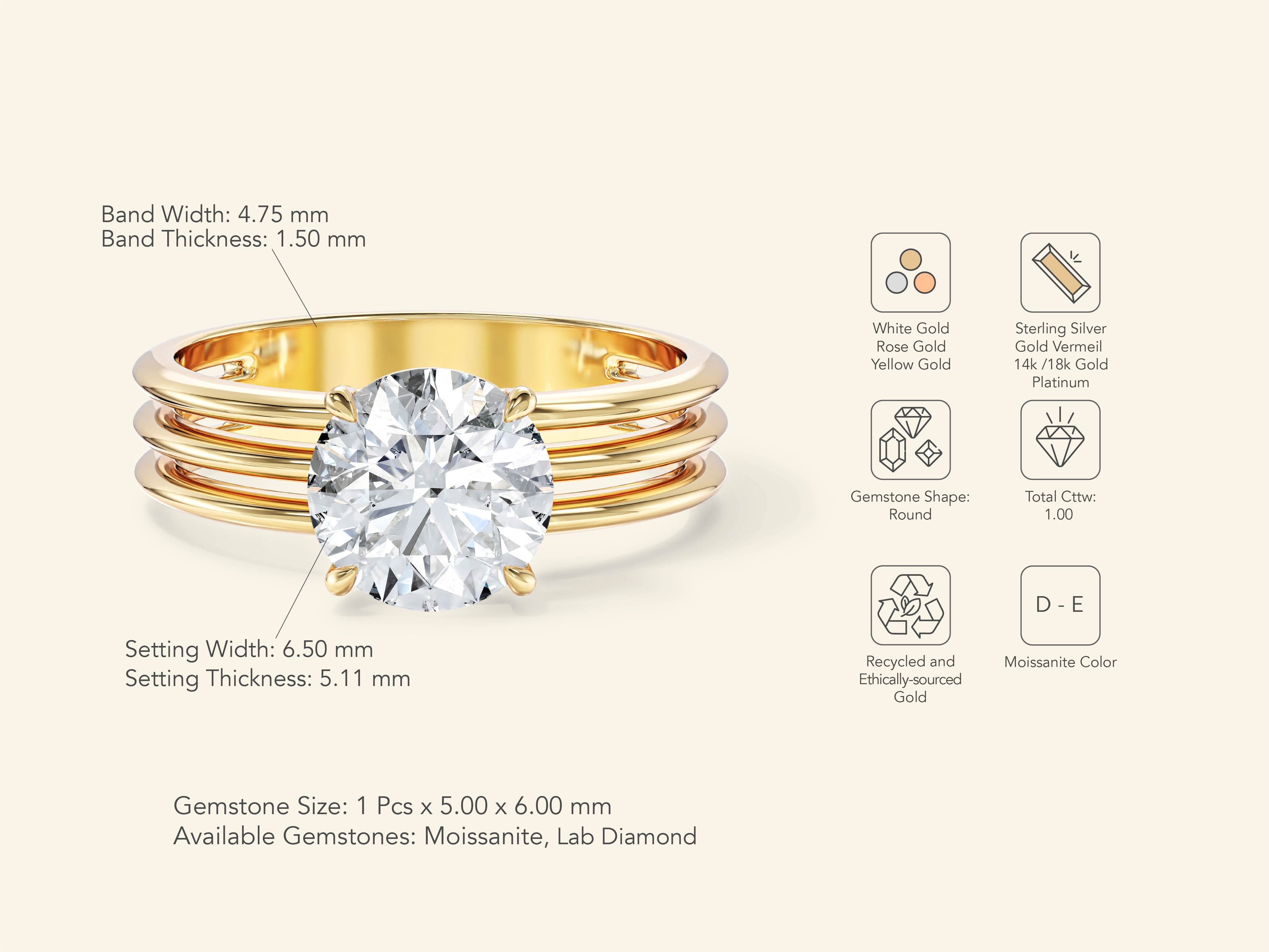 Triple Row Solitaire Promise Ring