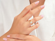 Triple Row Solitaire Promise Ring