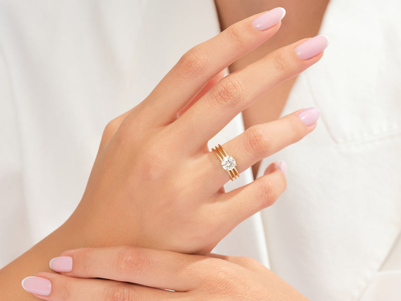 Triple Row Solitaire Promise Ring
