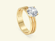Triple Row Solitaire Promise Ring