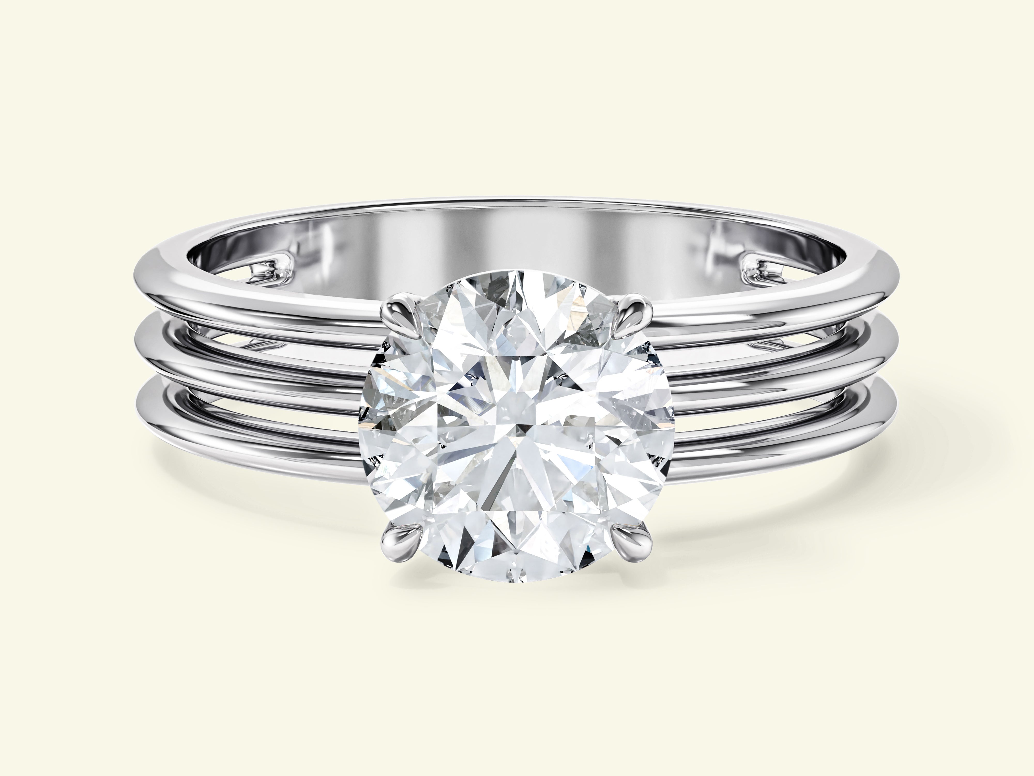 Triple Row Solitaire Promise Ring