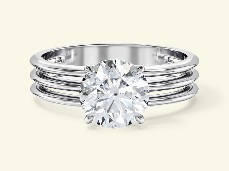 Triple Row Solitaire Promise Ring