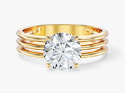 Gold diamond ring with multiple bands, luxury jewelry