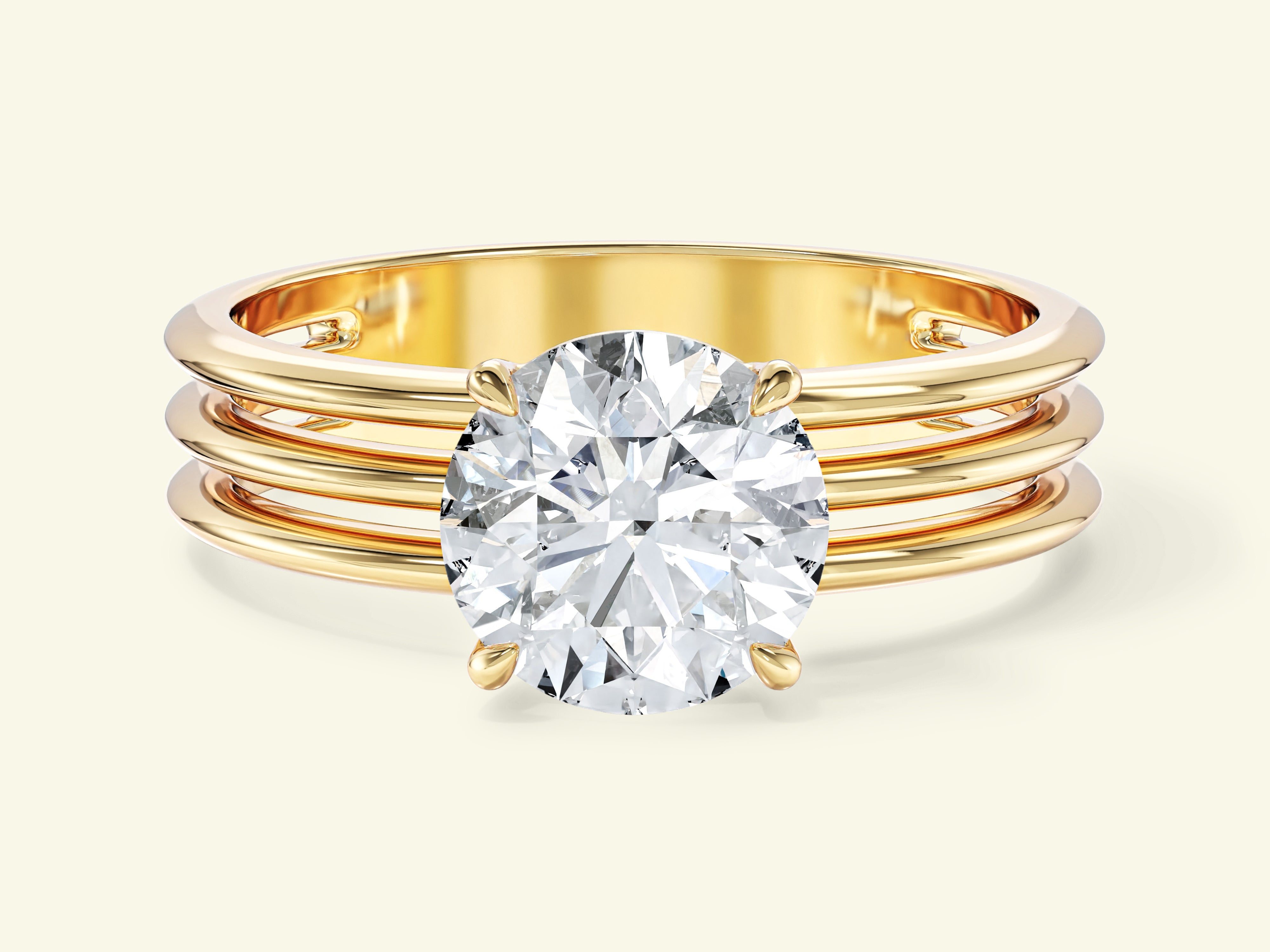 Triple Row Solitaire Promise Ring