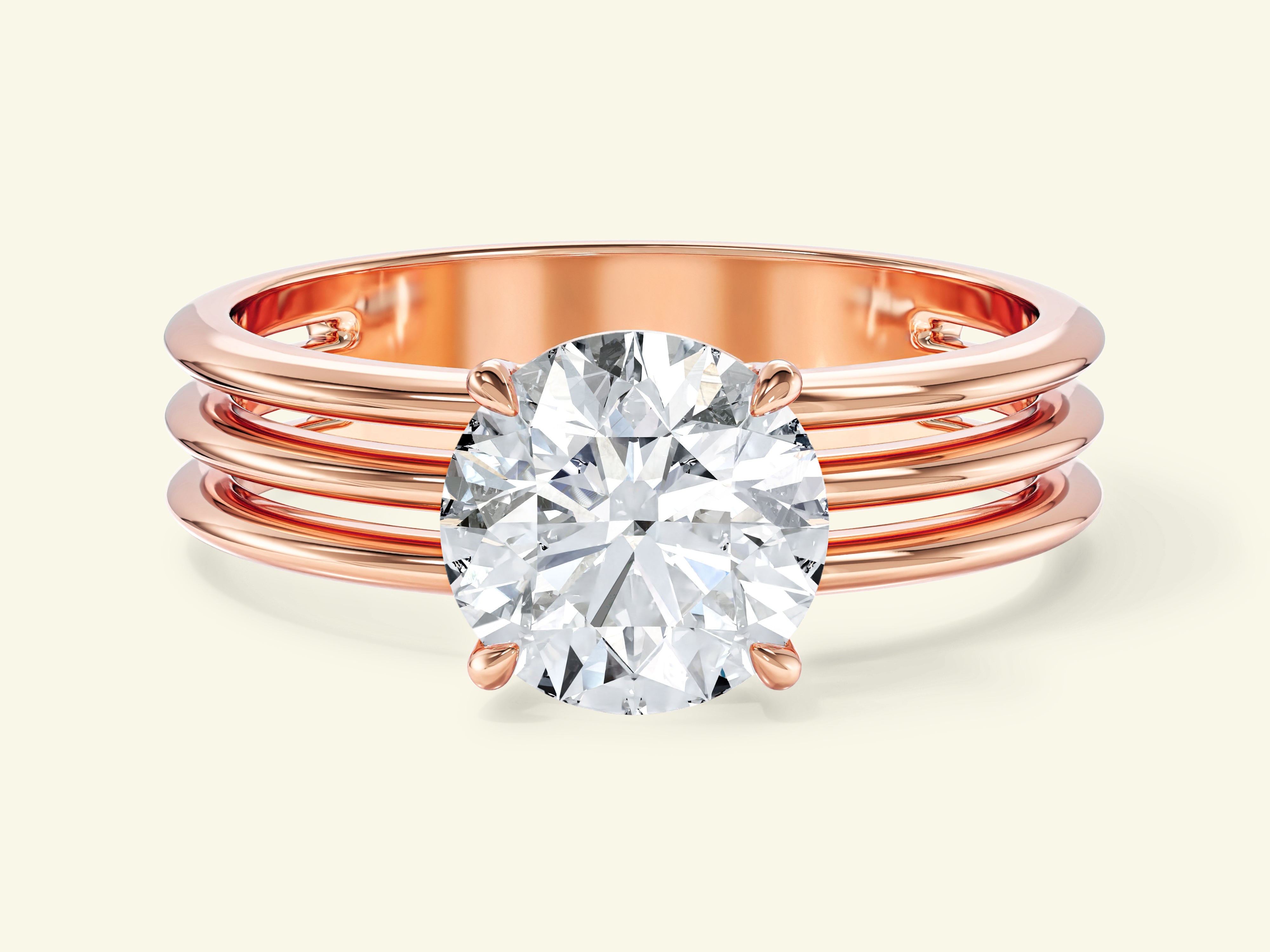 Triple Row Solitaire Promise Ring