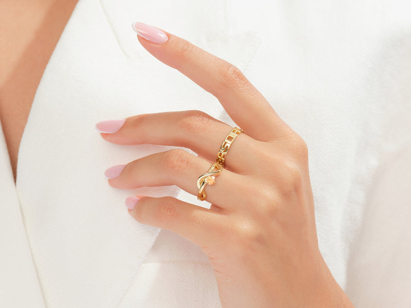 Curved Solitaire Promise Ring