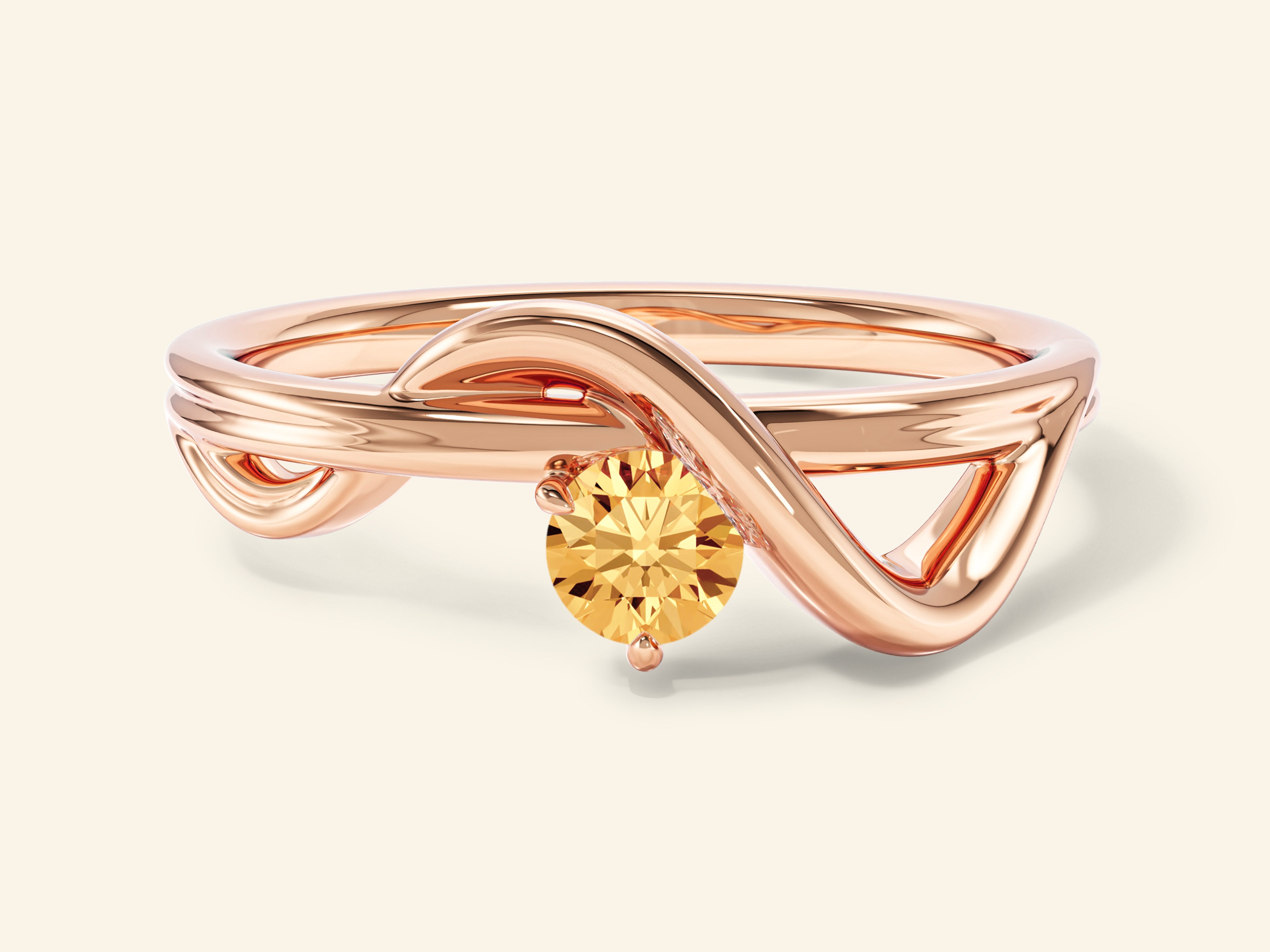 Curved Solitaire Promise Ring