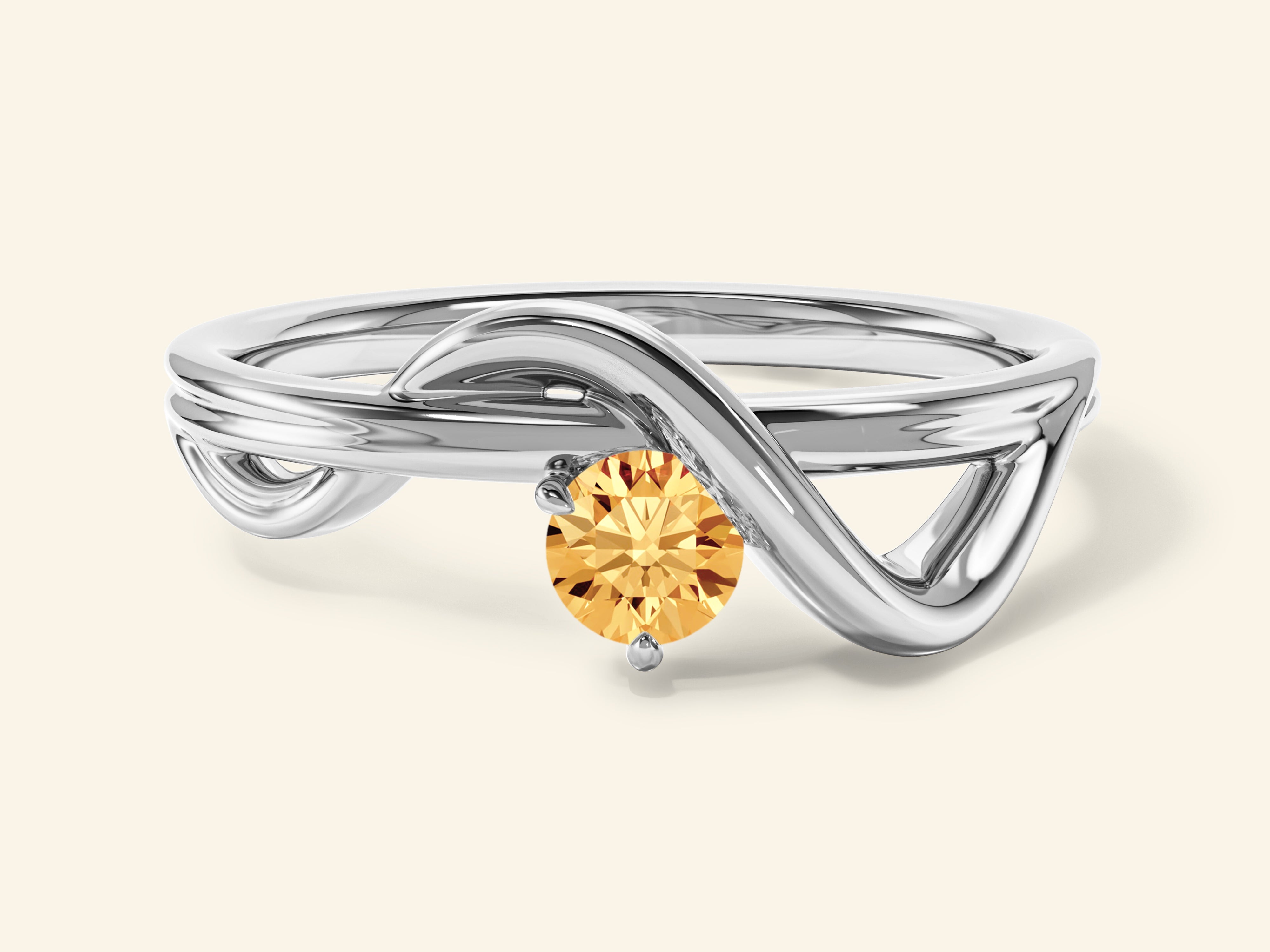Curved Solitaire Promise Ring