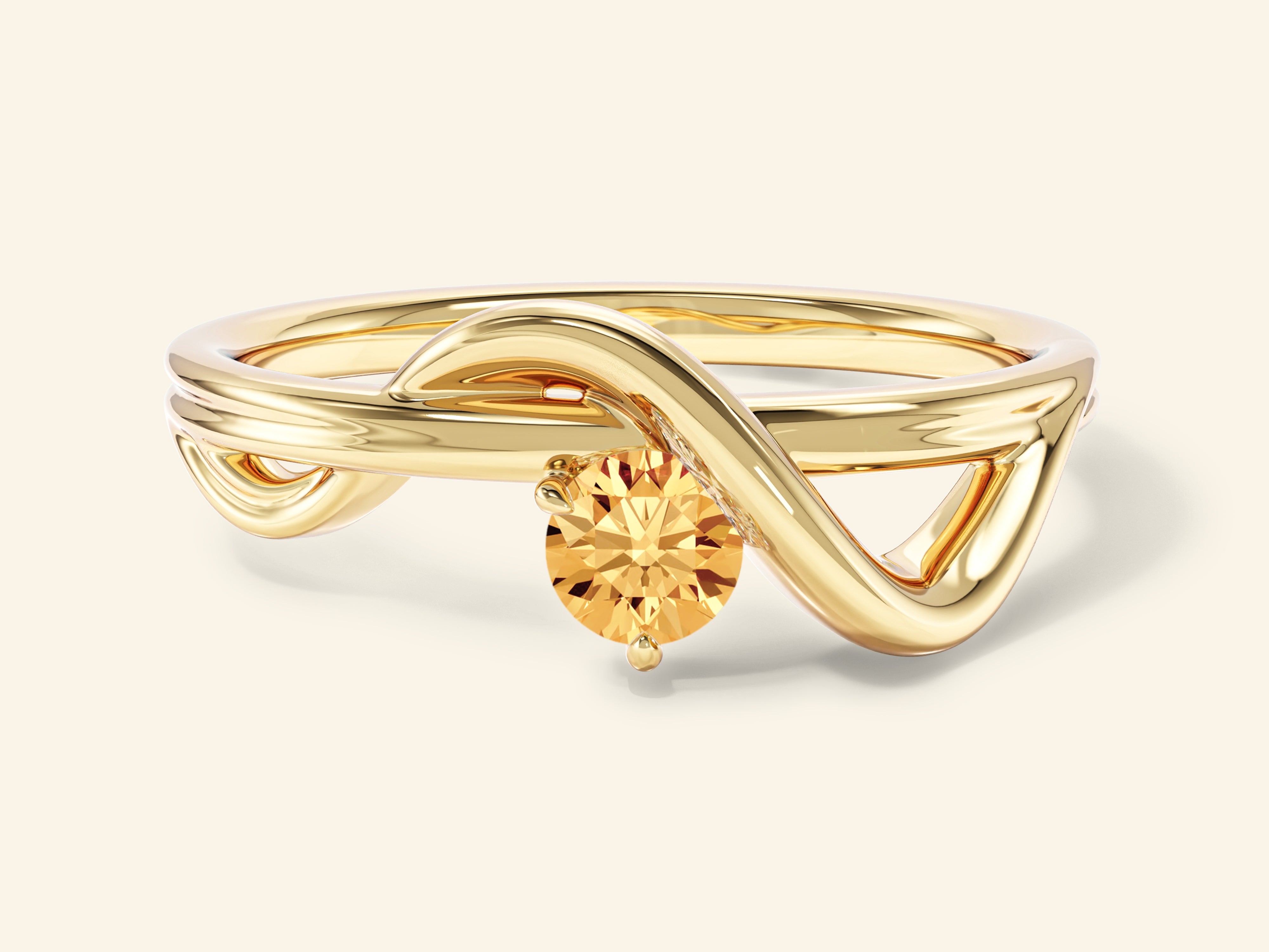 Curved Solitaire Promise Ring