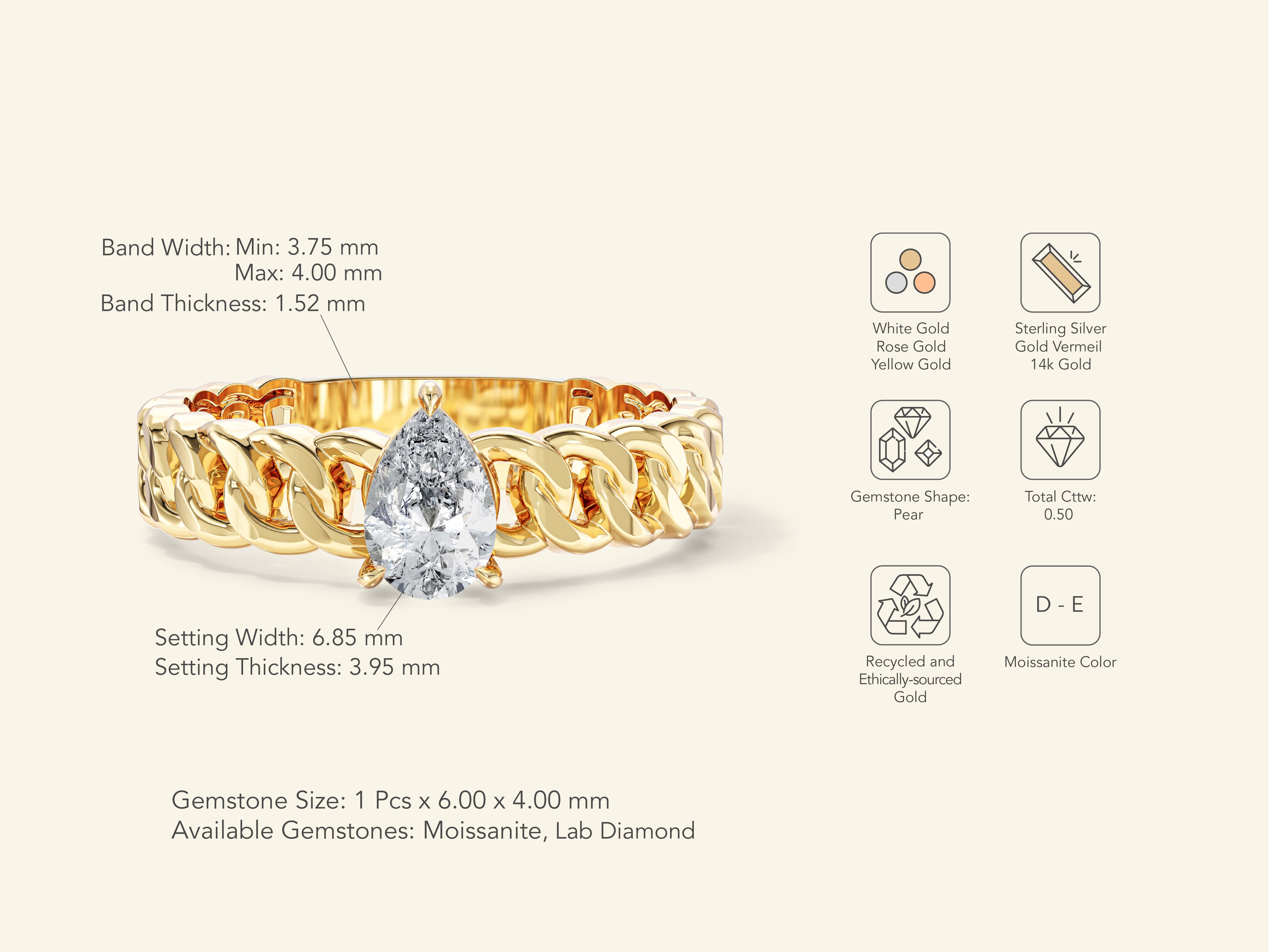Solitaire Chain Promise Ring