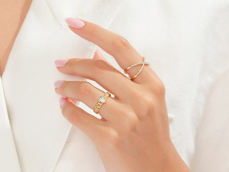 Solitaire Chain Promise Ring