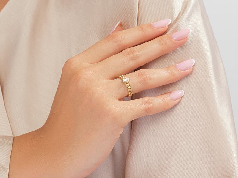 Solitaire Chain Promise Ring