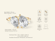 Pear Cut Toi et Moi Engagement Ring