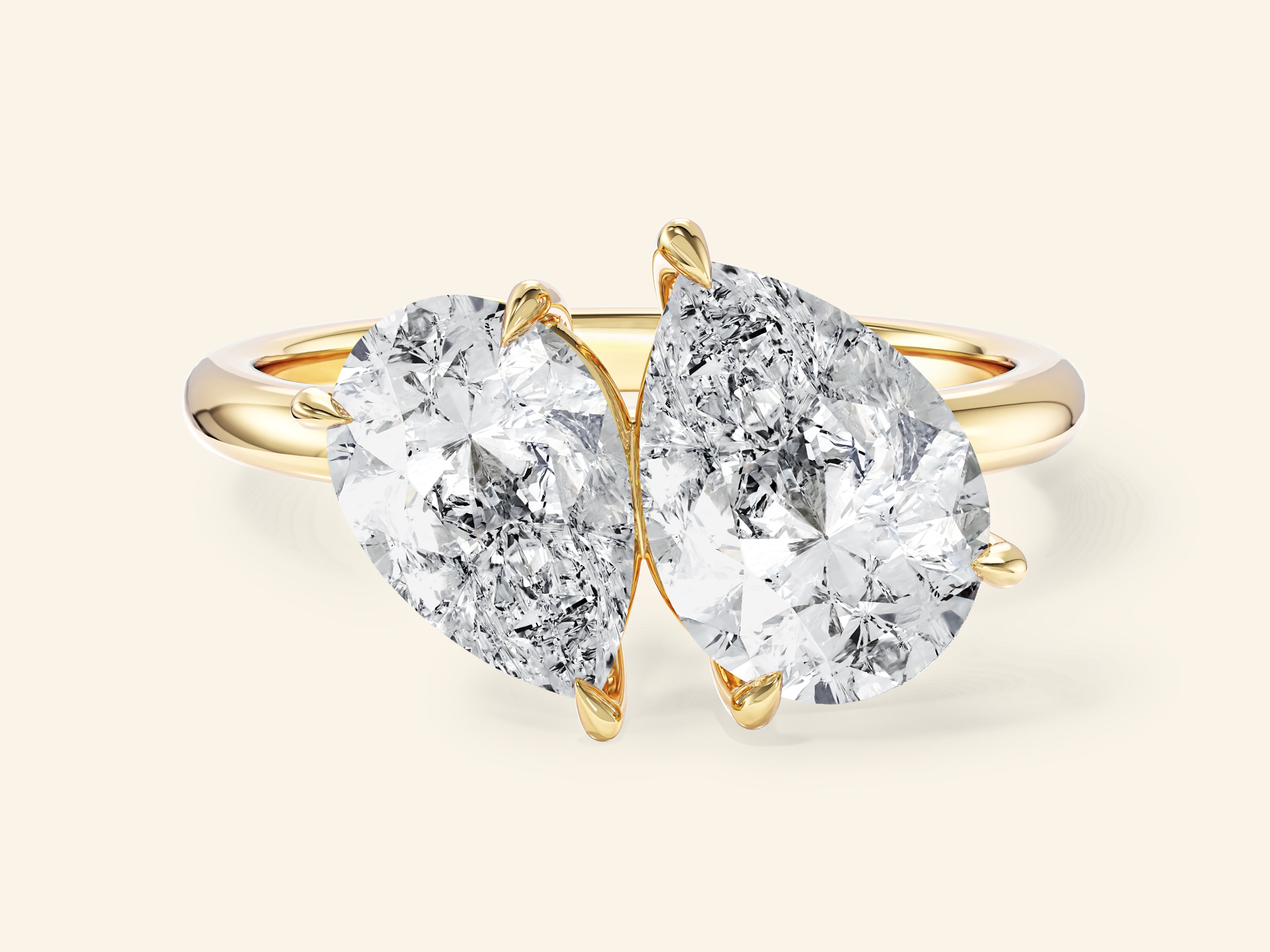 Pear Cut Toi et Moi Engagement Ring