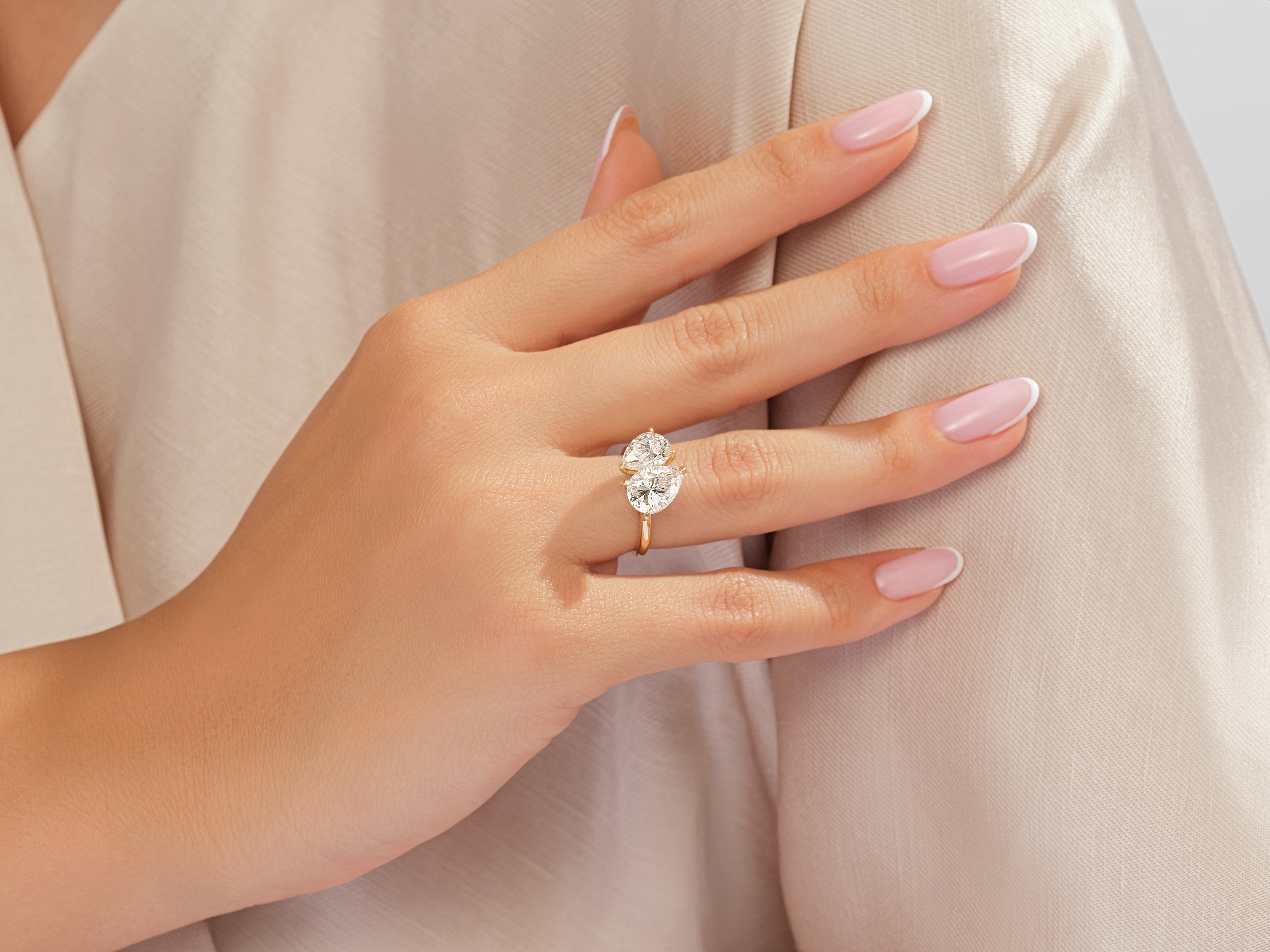 Pear Cut Toi et Moi Engagement Ring