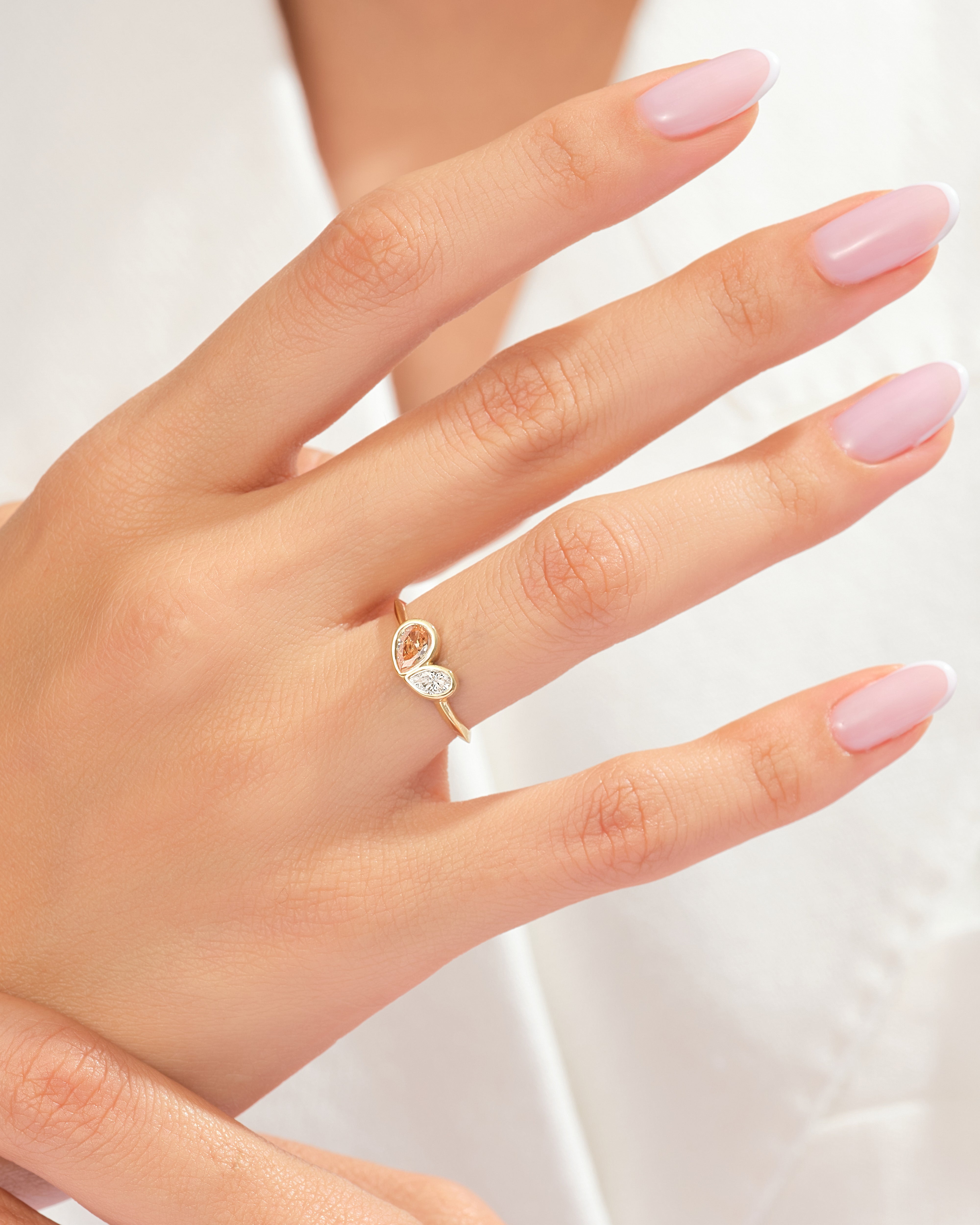 Teardrop Duo Bezel Ring