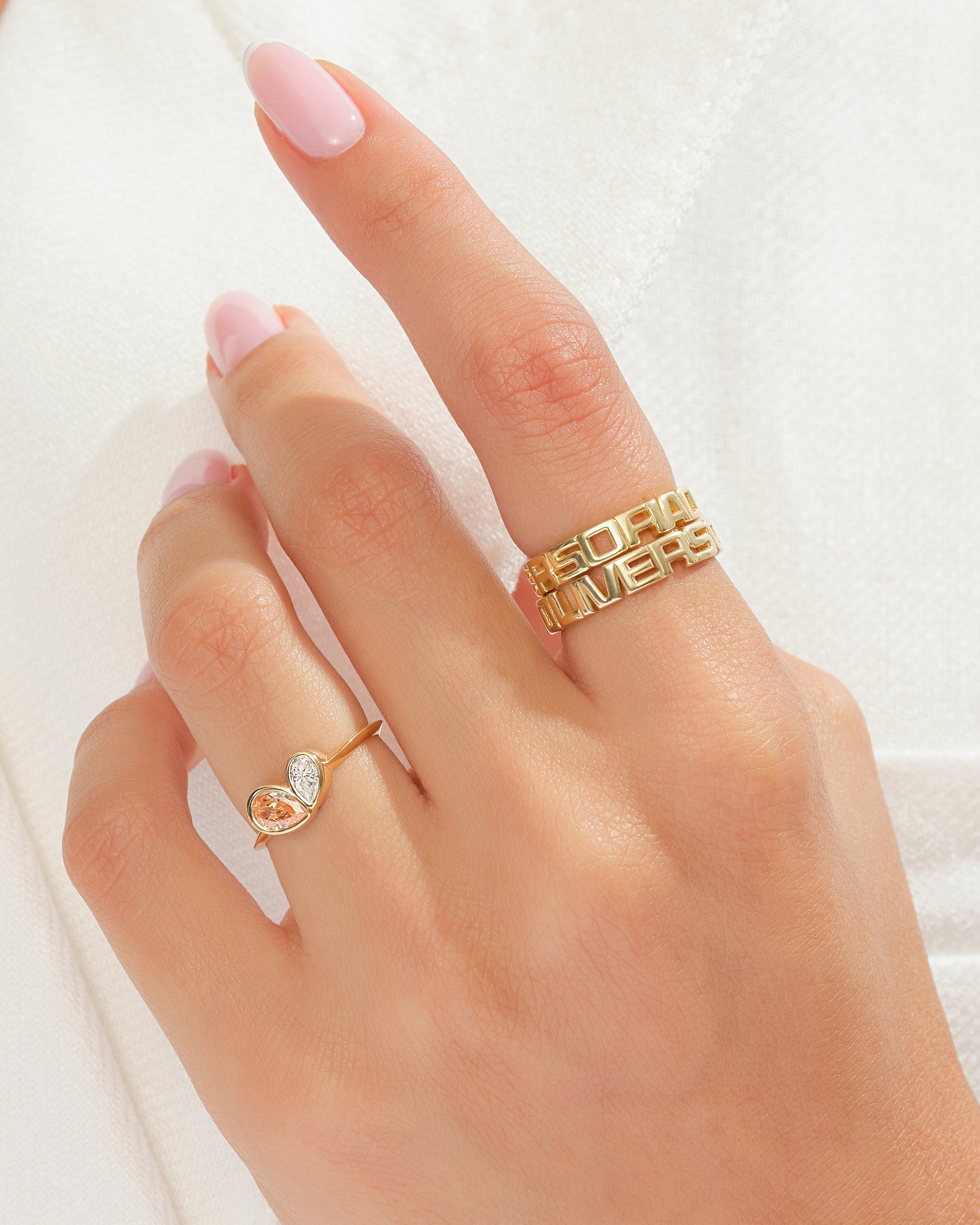 Teardrop Duo Bezel Ring