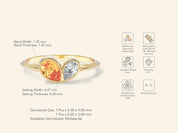 Bezel Toi et Moi Promise Ring