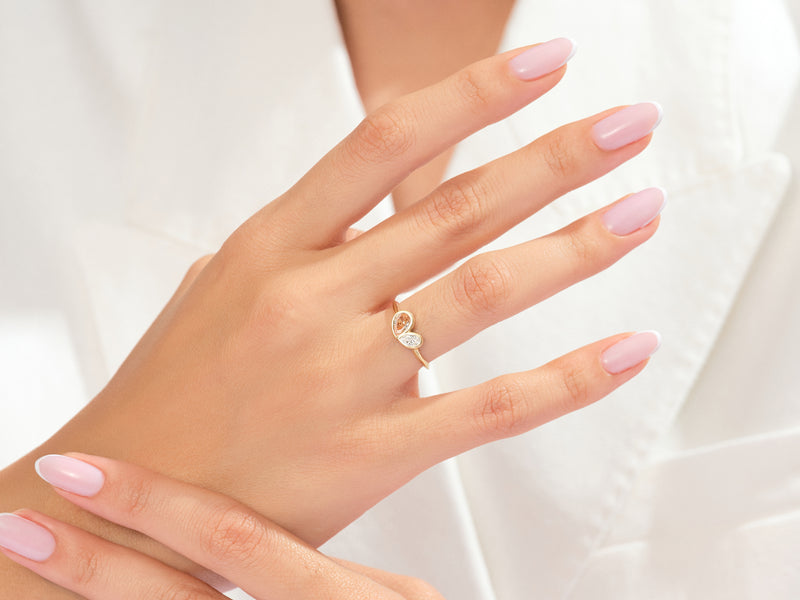 Bezel Toi et Moi Promise Ring