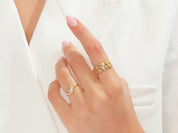 Bezel Toi et Moi Promise Ring