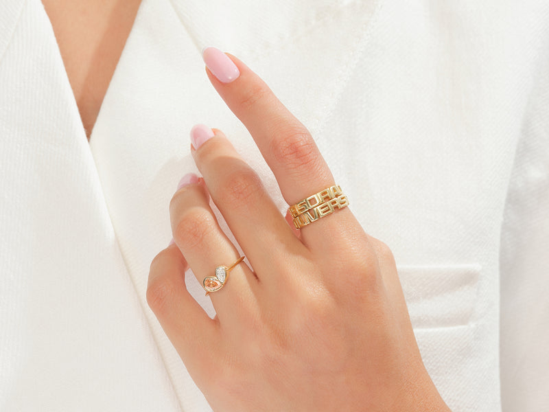 Bezel Toi et Moi Promise Ring