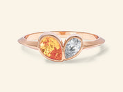 Bezel Toi et Moi Promise Ring