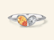 Bezel Toi et Moi Promise Ring