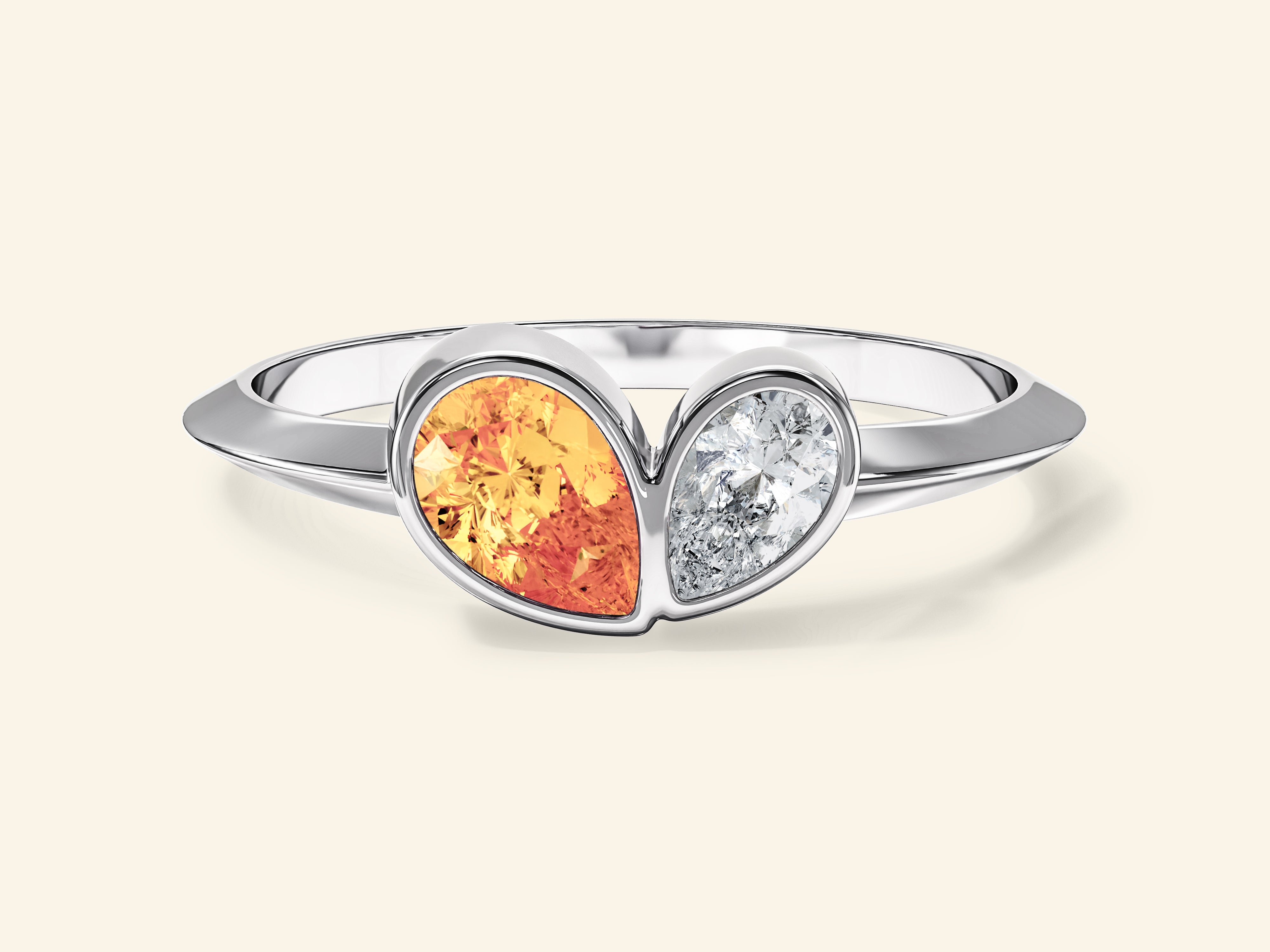 Bezel Toi et Moi Promise Ring