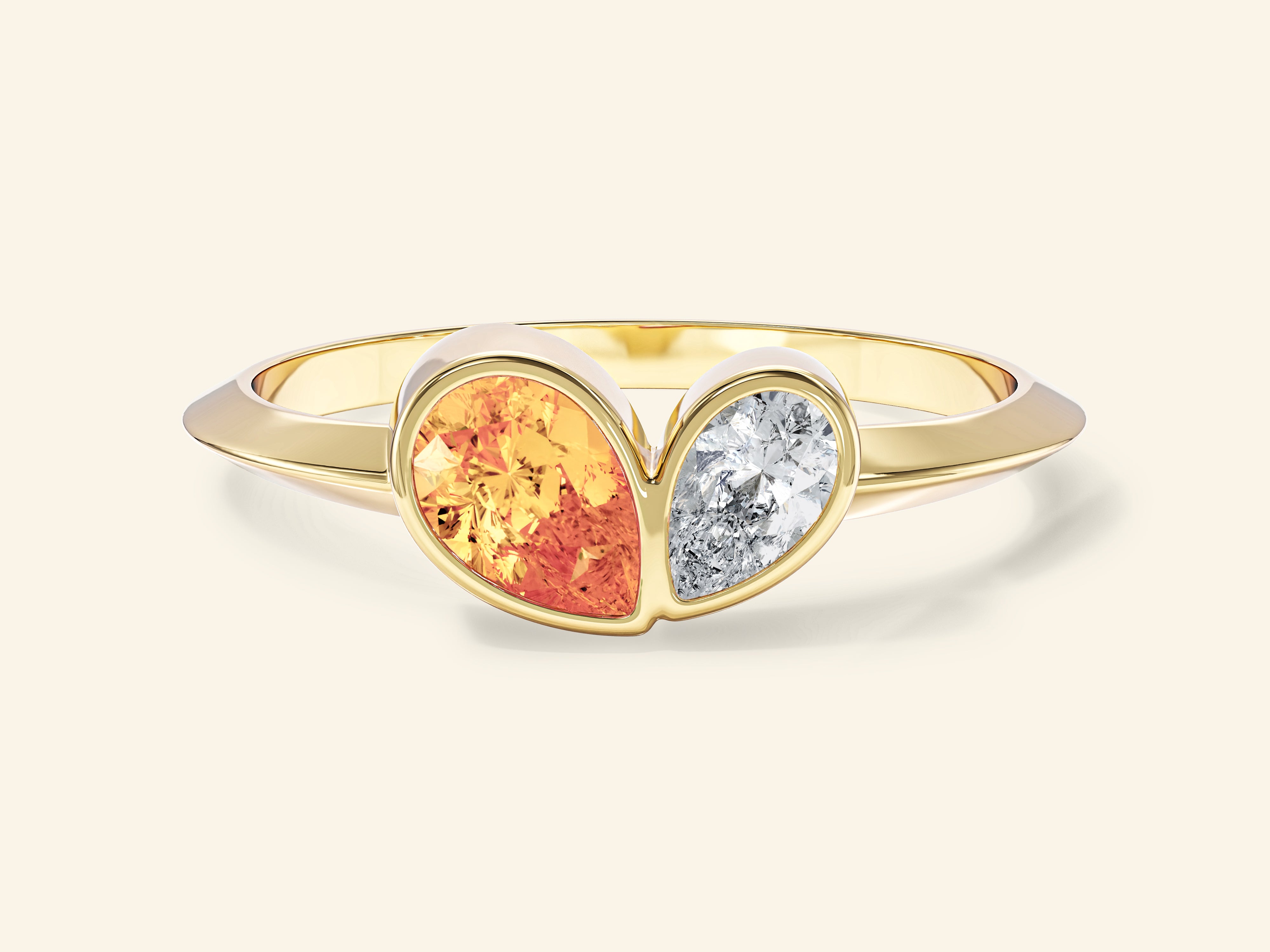 Bezel Toi et Moi Promise Ring