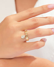 Teardrop Charm Promise Ring