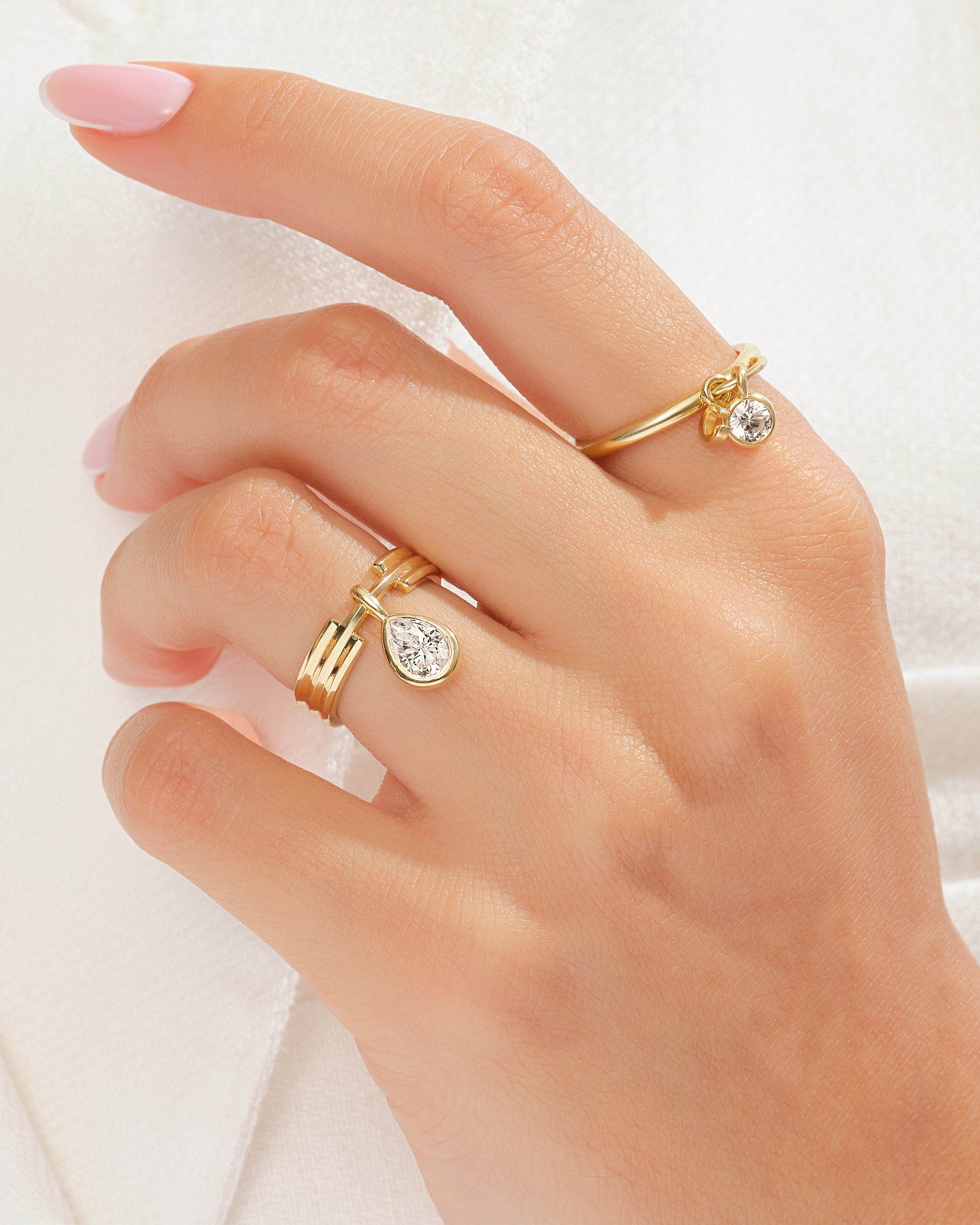 Teardrop Charm Promise Ring