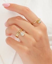 Teardrop Charm Promise Ring