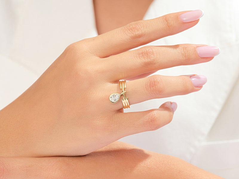 Drop Gemstone Promise Ring