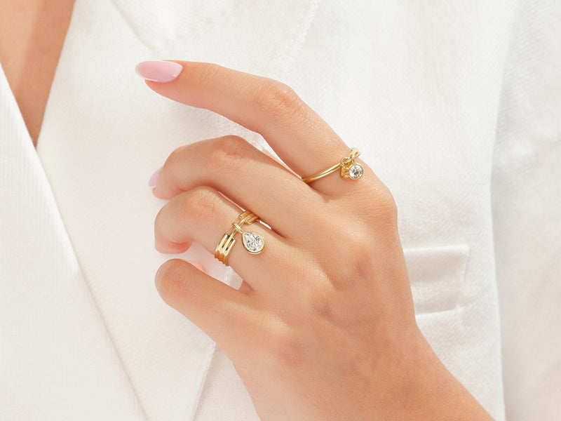Drop Gemstone Promise Ring